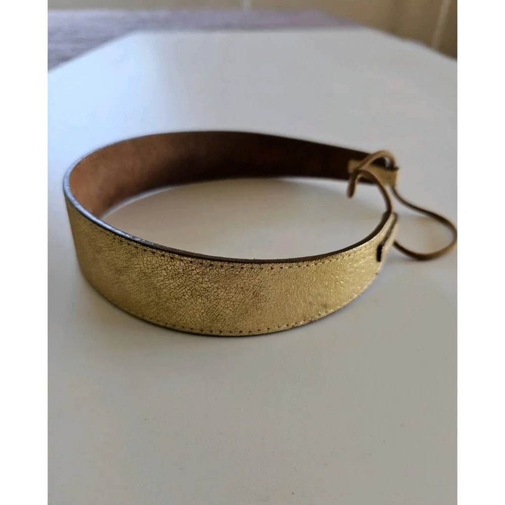 JENNIFER BEHR Gold‎ Leather Maximalist Bohemian Chic Romantic Poetcore Headband